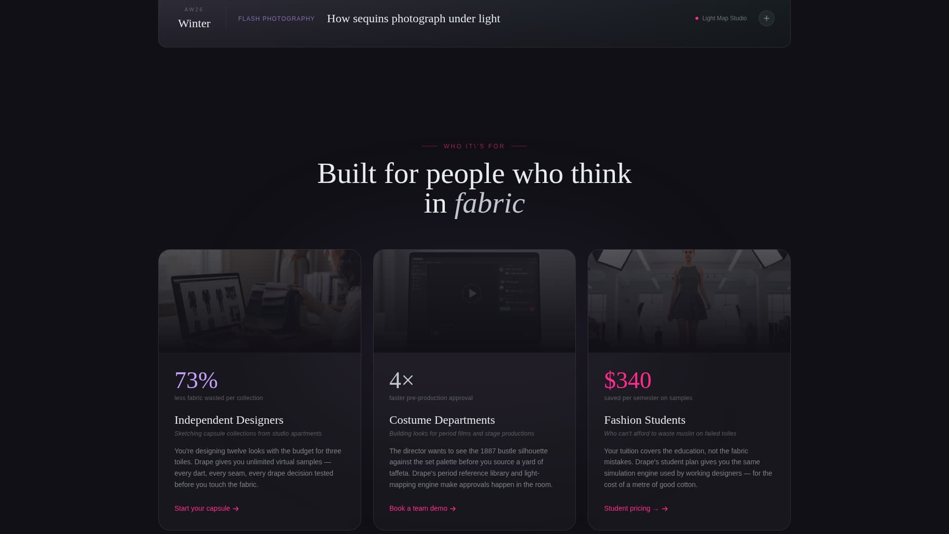 Fashion Tech & Innovation Pricing & Packages Website Template