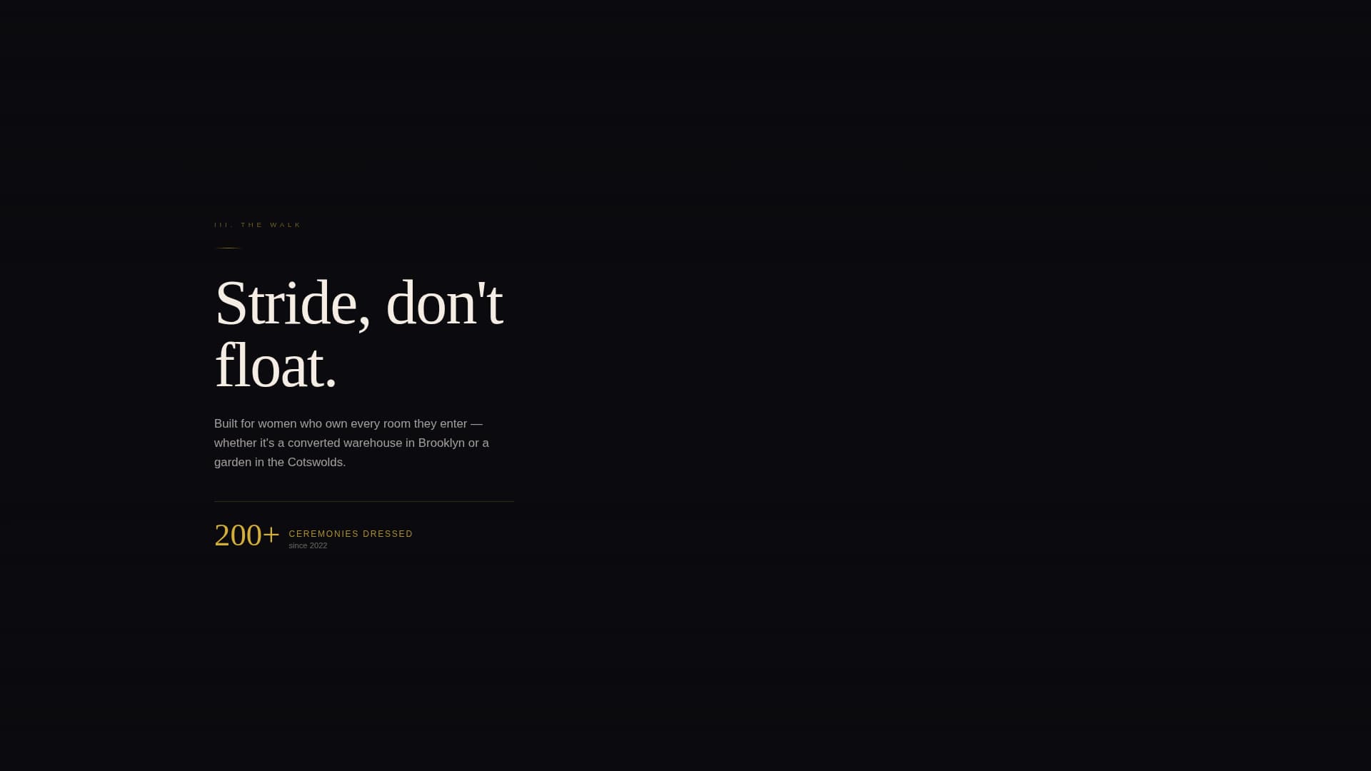 Aisle - Immersive Bridal Landing Page Template