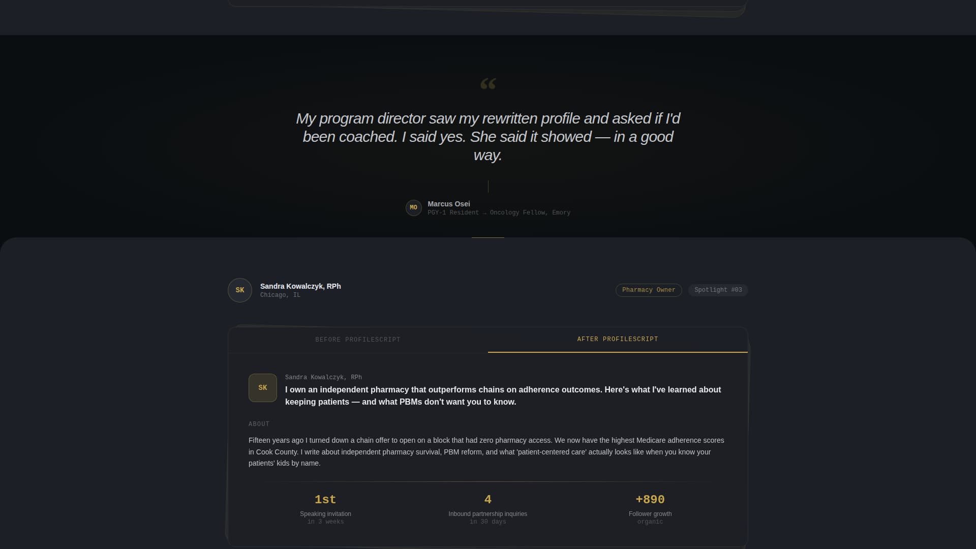 Pharmacist Profile Careers Website Template