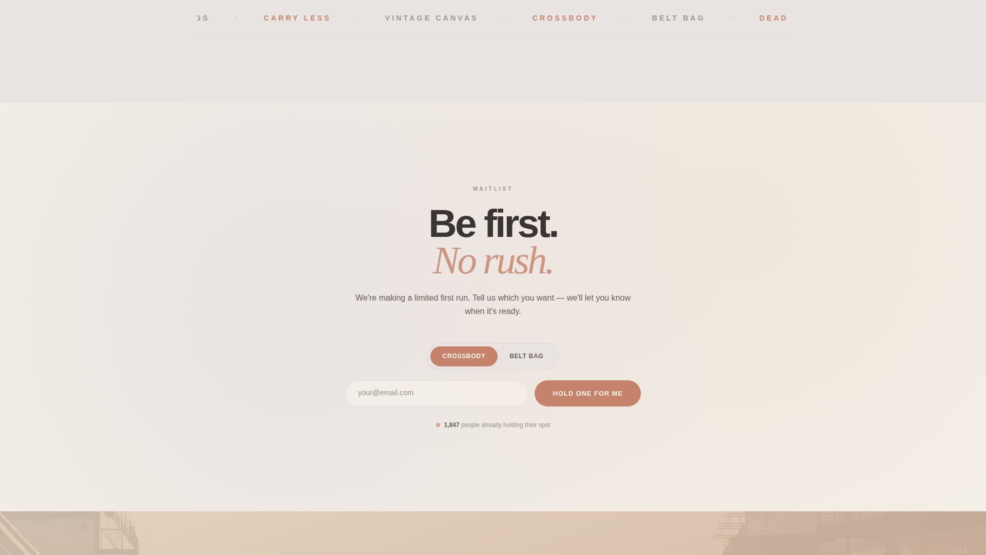 Specialist Bag & Luggage Brand Pre-Launch & Coming Soon Website Template