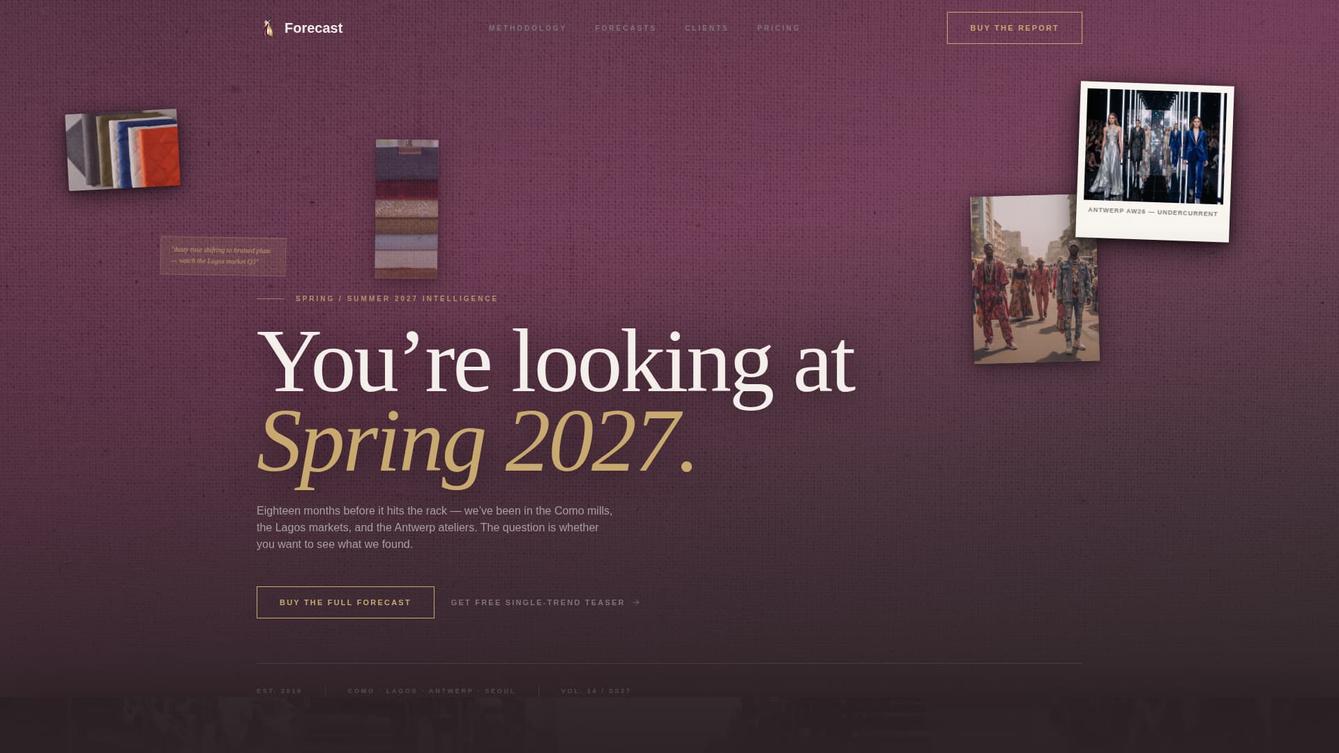Specialist Fashion Tech & Innovation Pricing & Packages Website Template