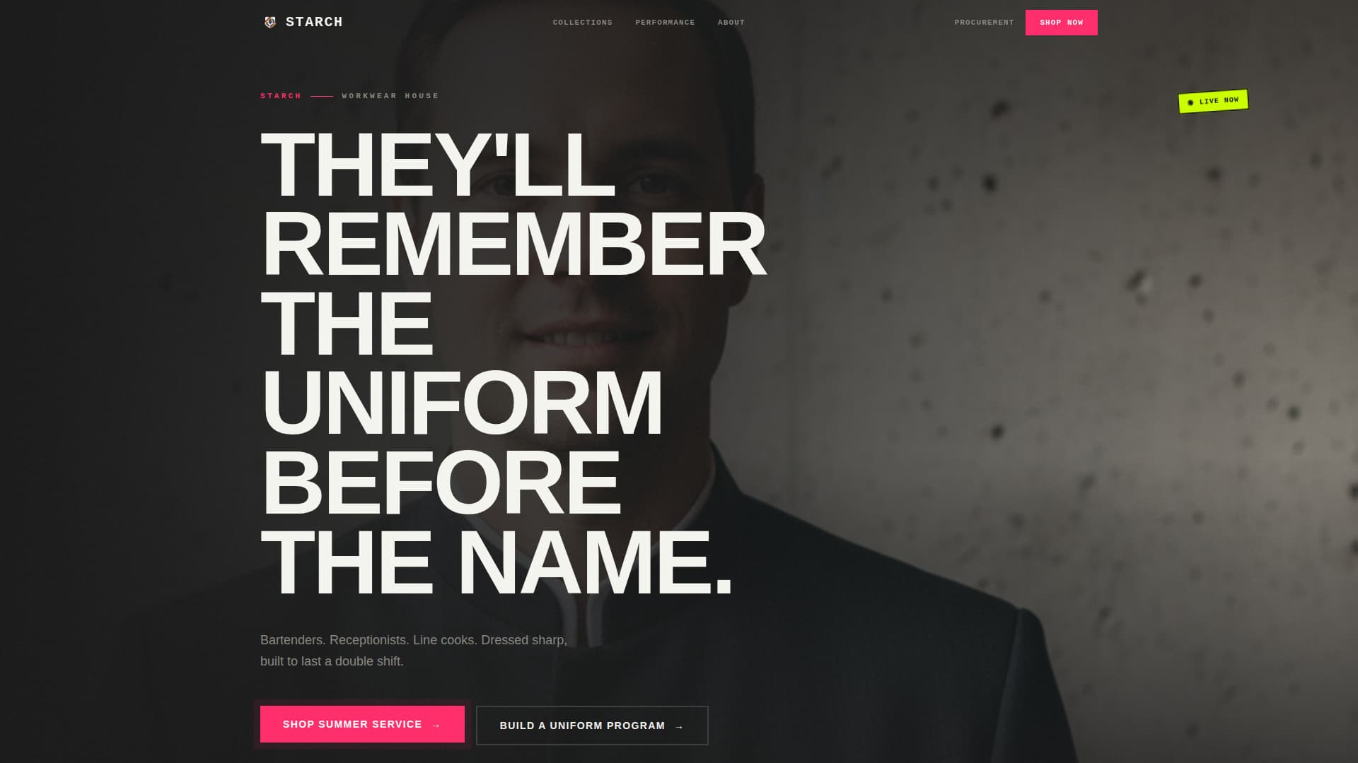 Starch - Brutalist Hospitality Landing Page Template