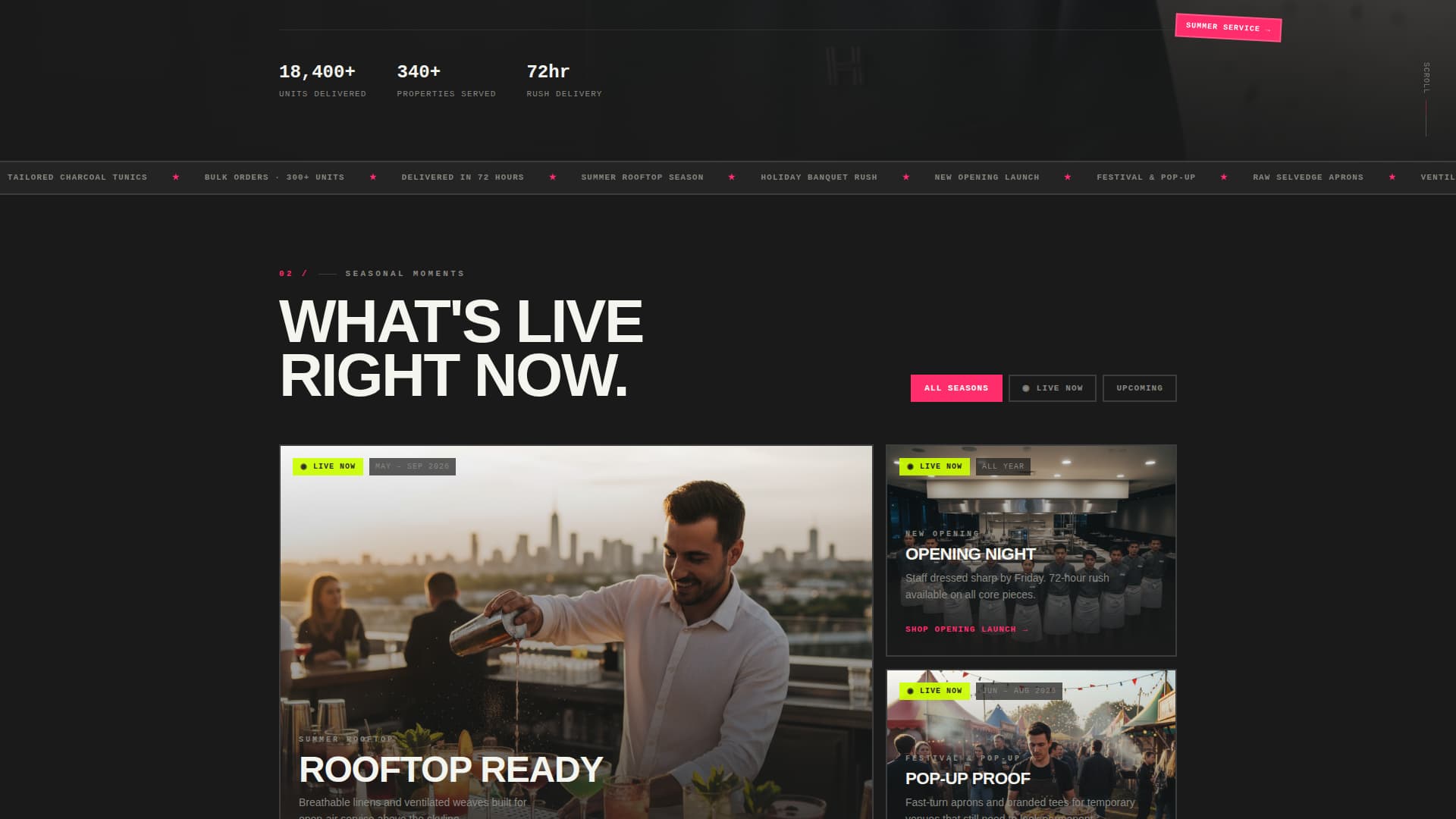 Starch - Brutalist Hospitality Landing Page Template