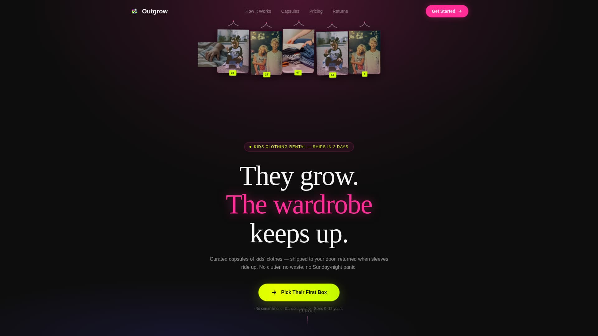 Outgrow - Radiant Kidsclothing Landing Page Template