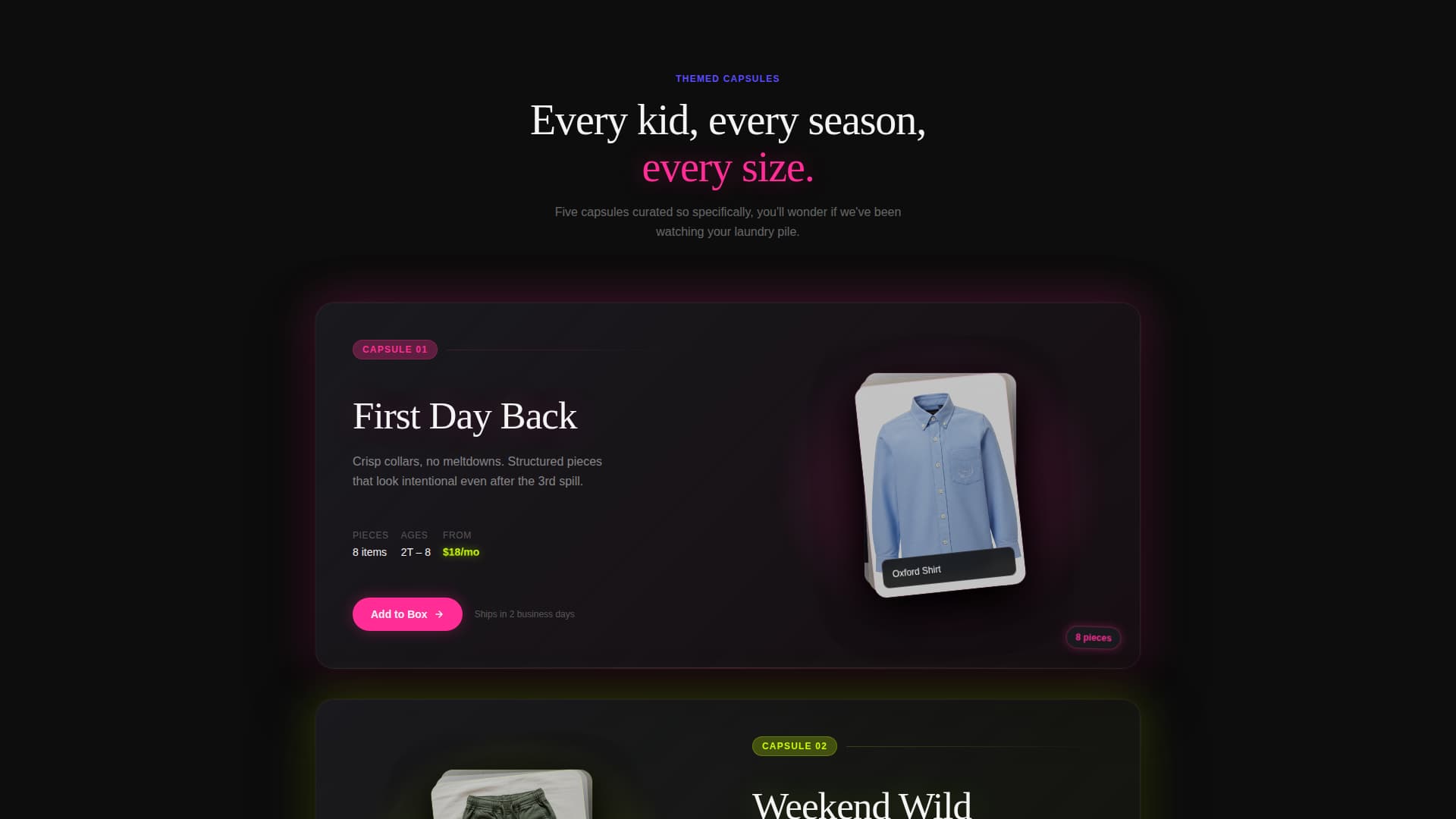 Outgrow - Radiant Kidsclothing Landing Page Template