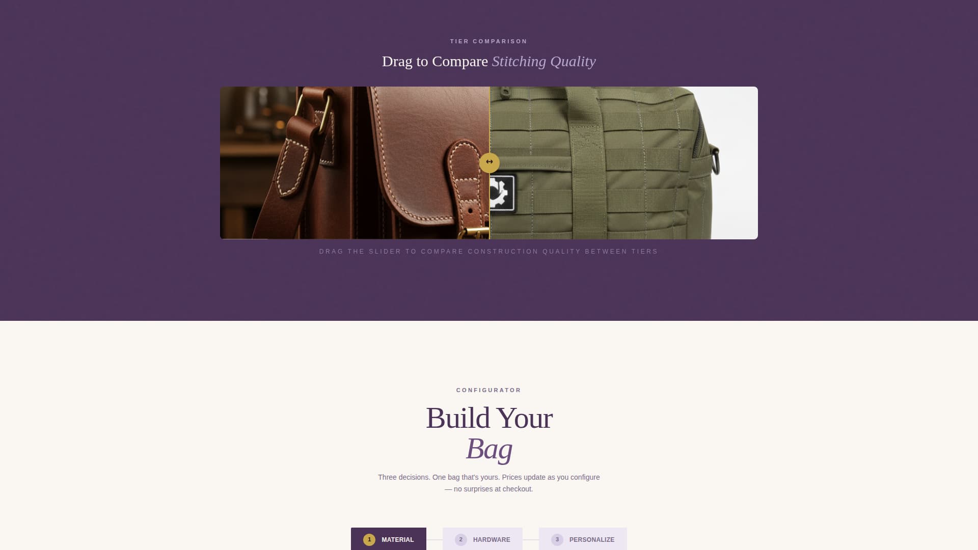Specialist Bag & Luggage Brand Portfolio & Case Study Website Template