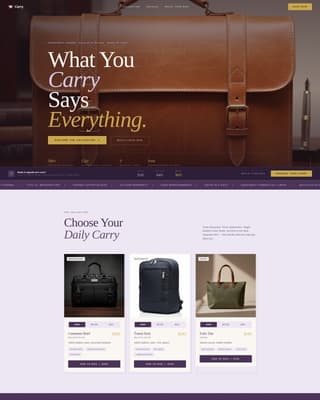 Specialist Bag & Luggage Brand Portfolio & Case Study Website Template