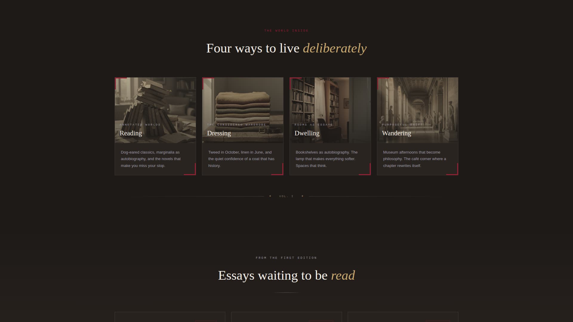 Folio - Cinematic Academia Landing Page Template