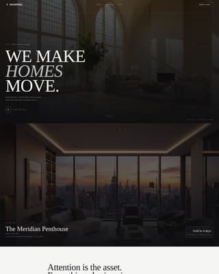 Showreel - Cinematic Realestate Landing Page Template