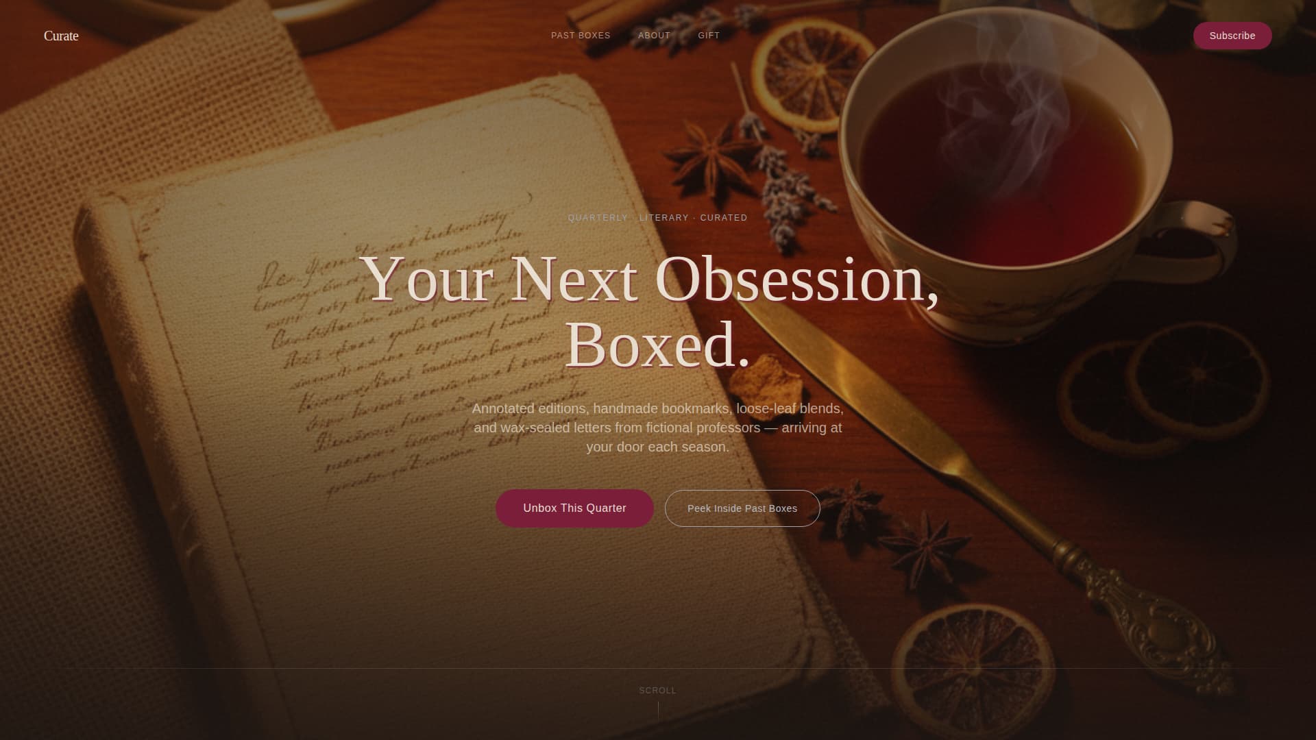 Curate - Immersive Academia Landing Page Template