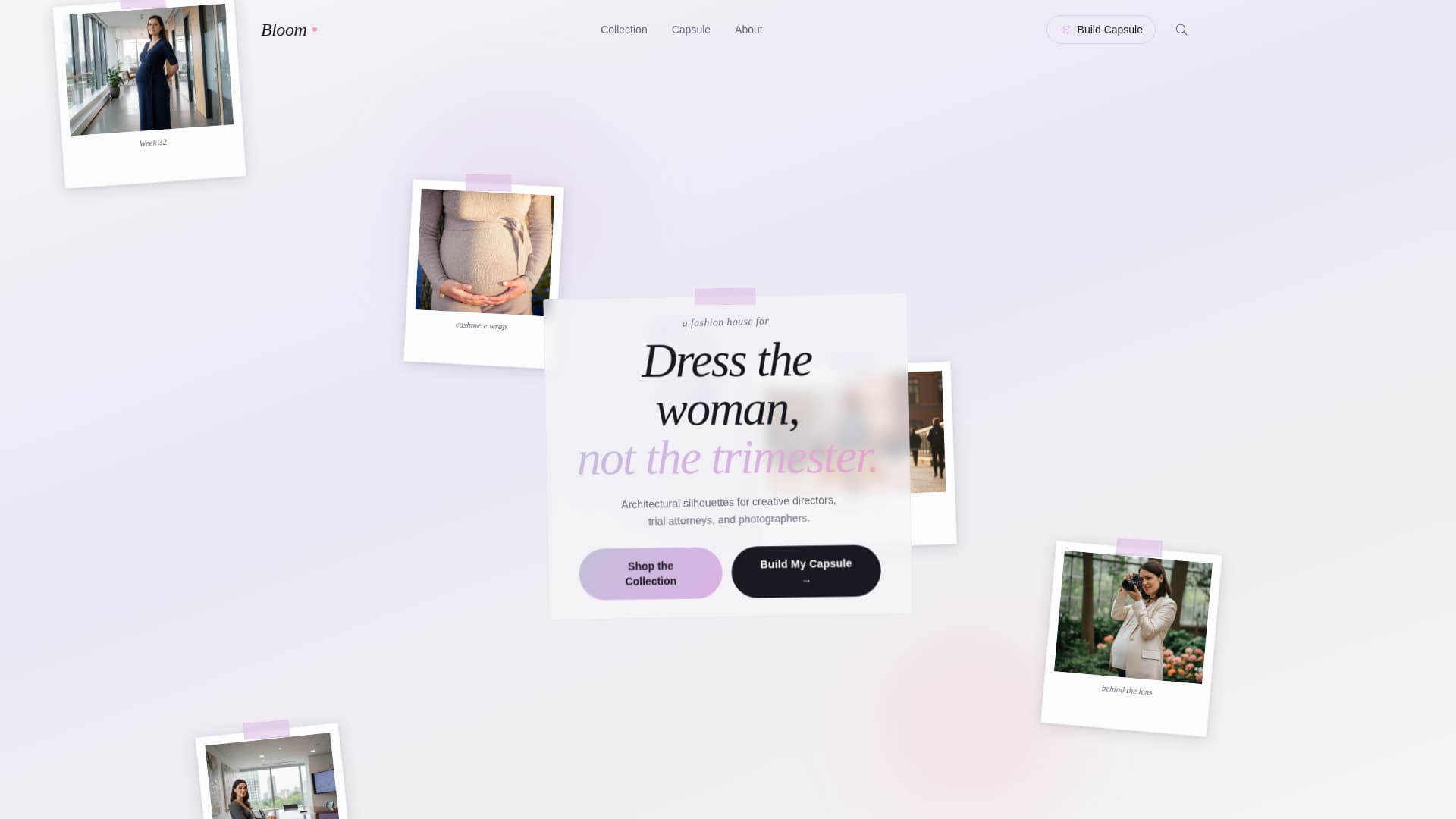 Bloom - Architectural Maternity Landing Page Template