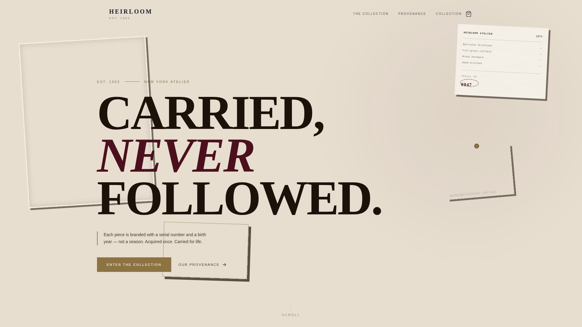 Heirloom - Timeless Leather Landing Page Template