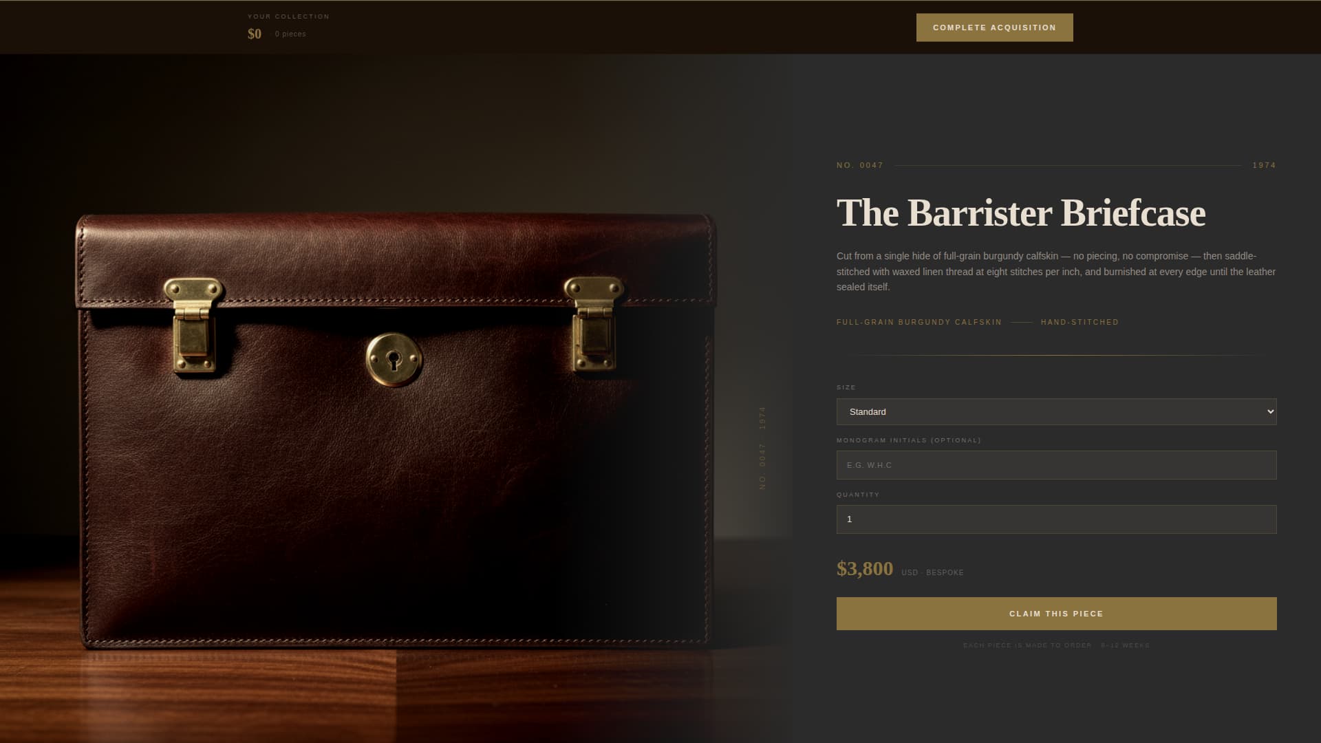 Heirloom - Timeless Leather Landing Page Template