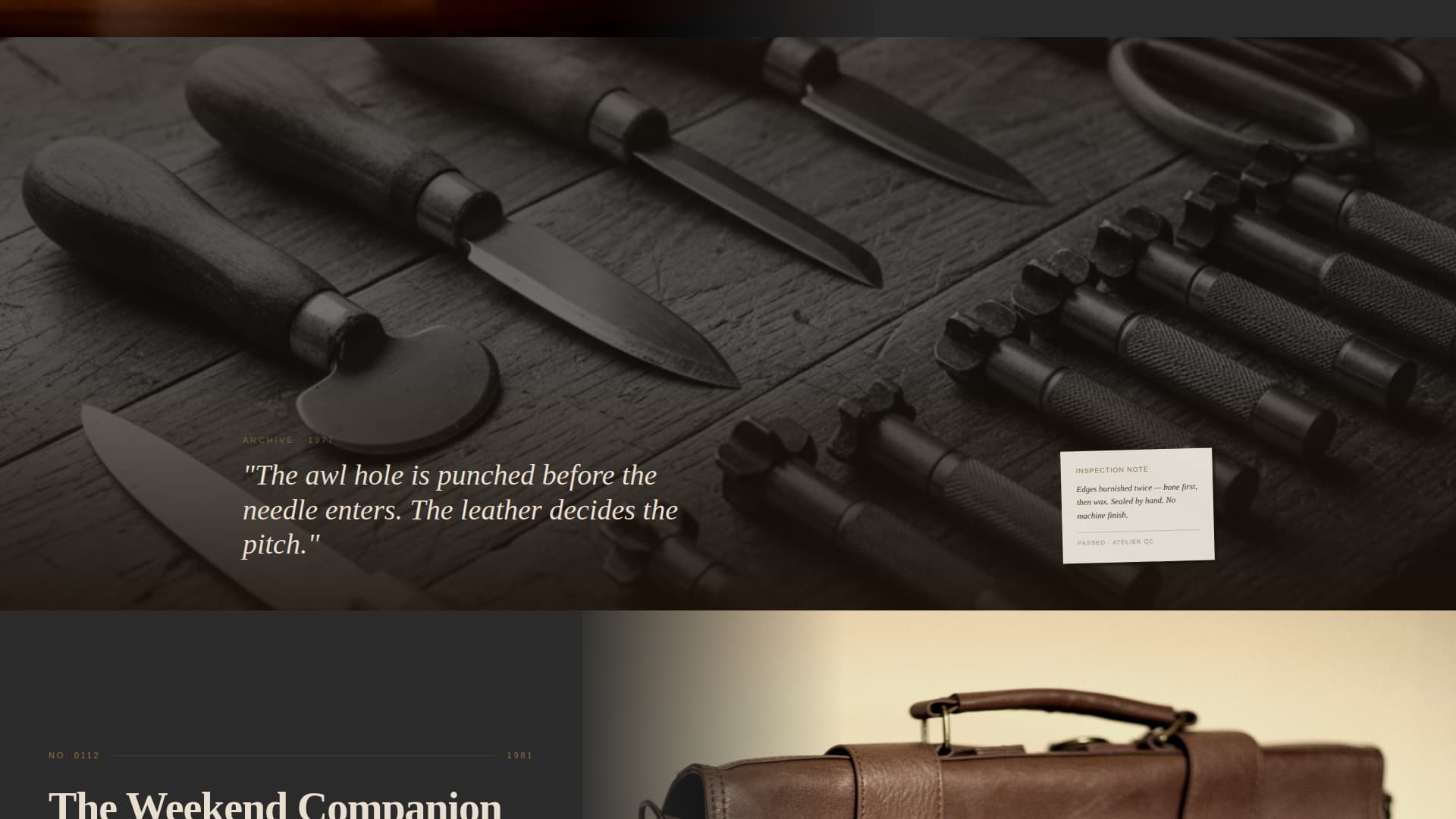 Heirloom - Timeless Leather Landing Page Template