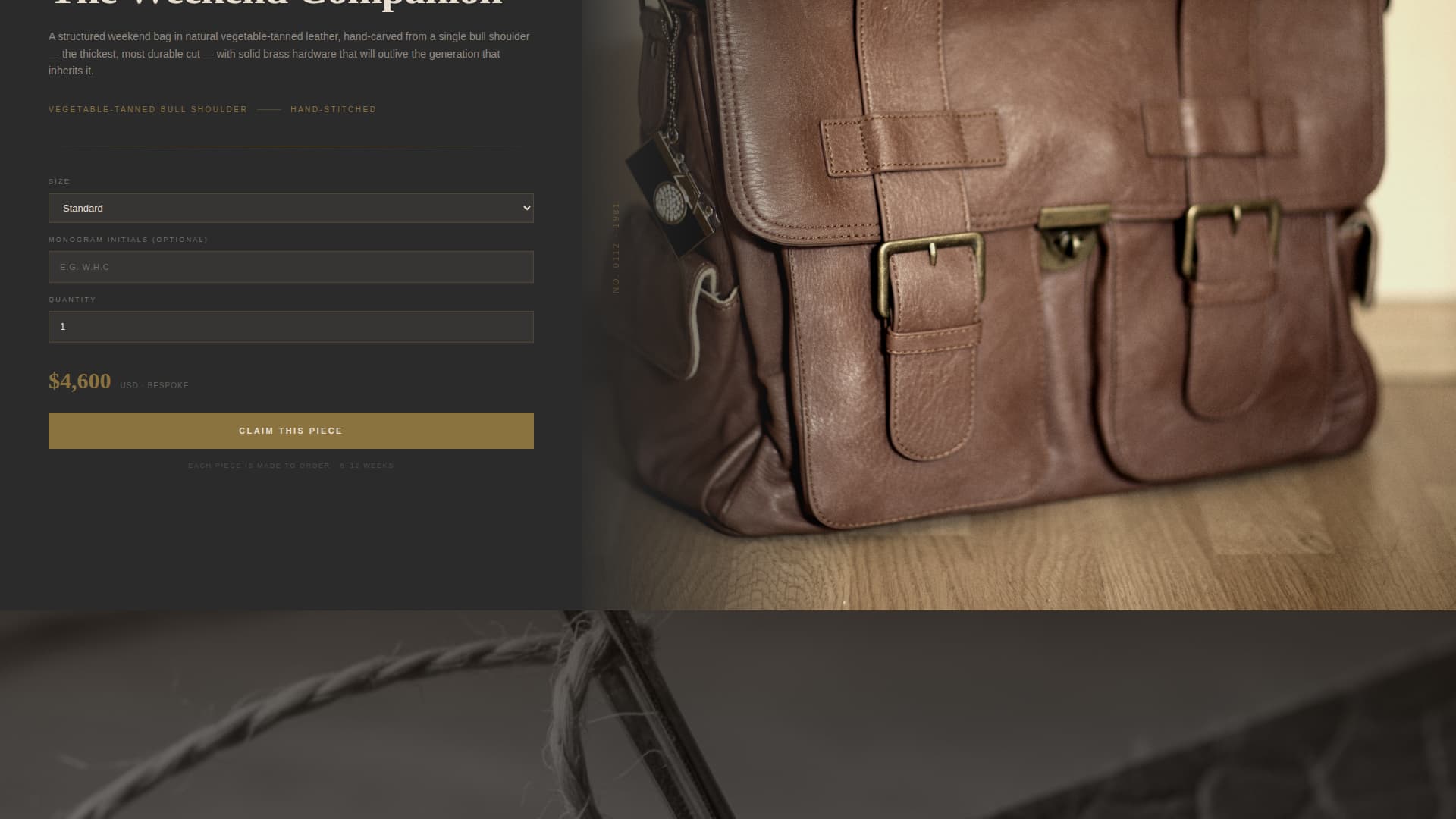 Heirloom - Timeless Leather Landing Page Template