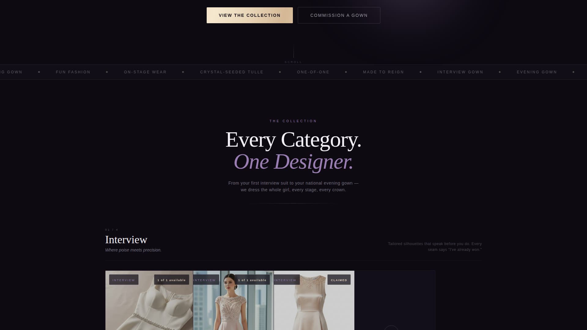 Gown - Exclusive Pageant Landing Page Template