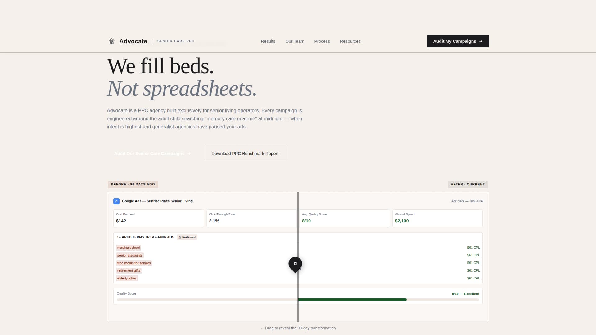 Senior Care Agency Landing Page Template — Proven Results