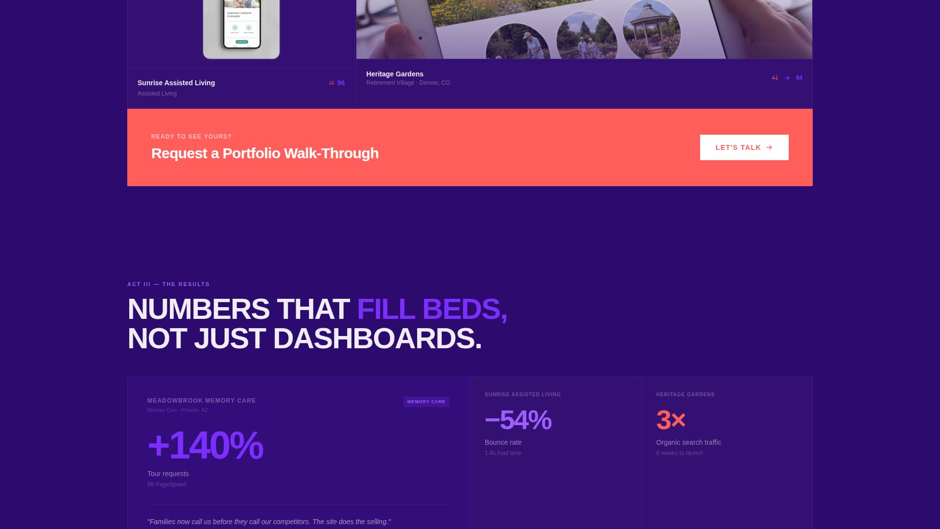 Elder Care Marketing Agency Website Template