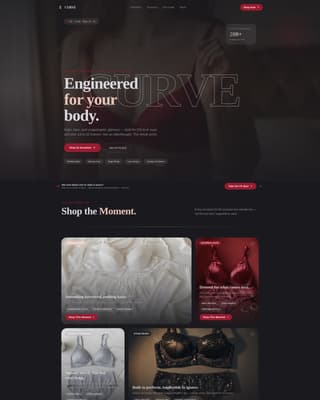 Curve - Glamorous Lingerie Landing Page Template