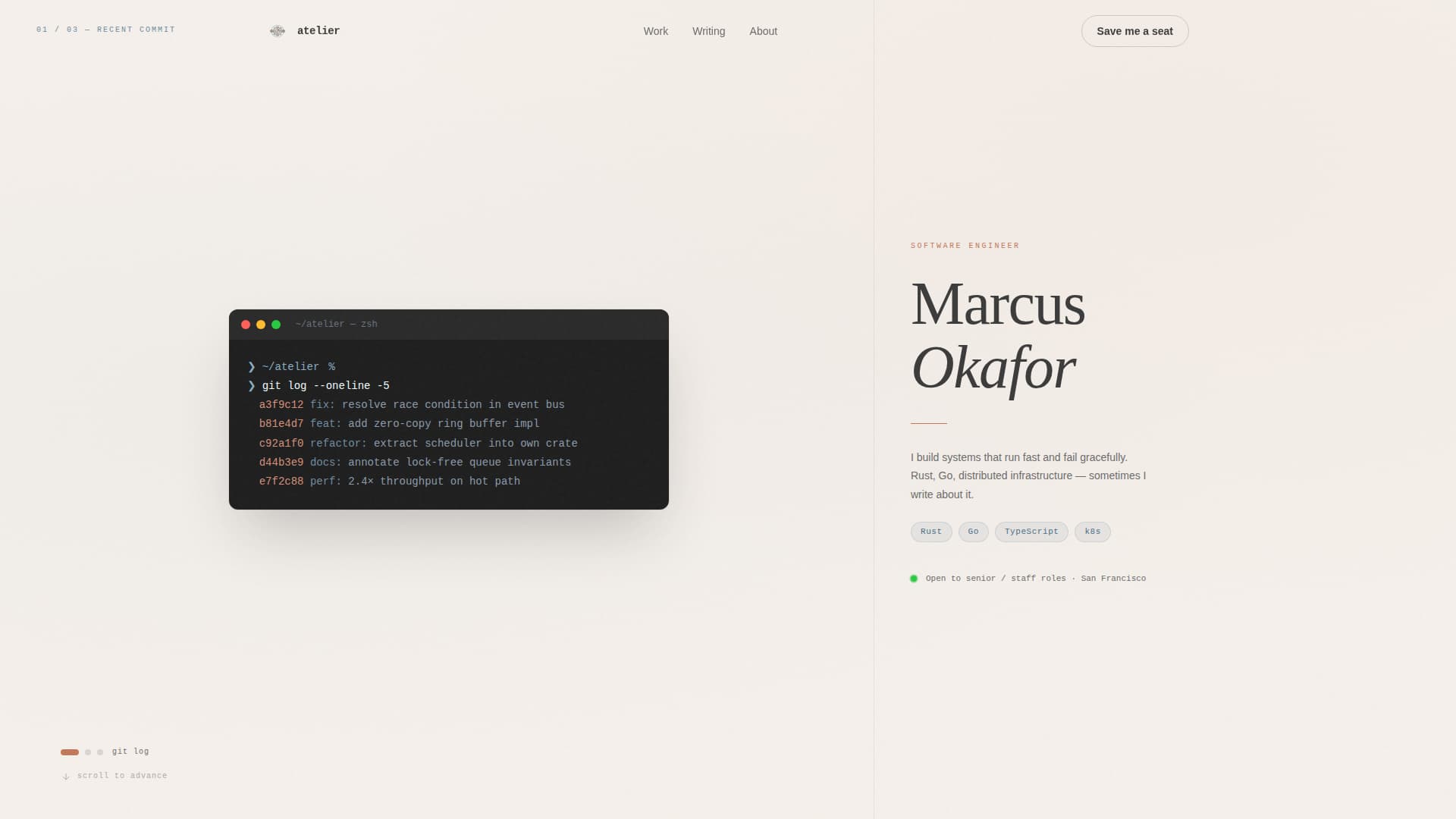 Atelier - Impressive Engineer Landing Page Template