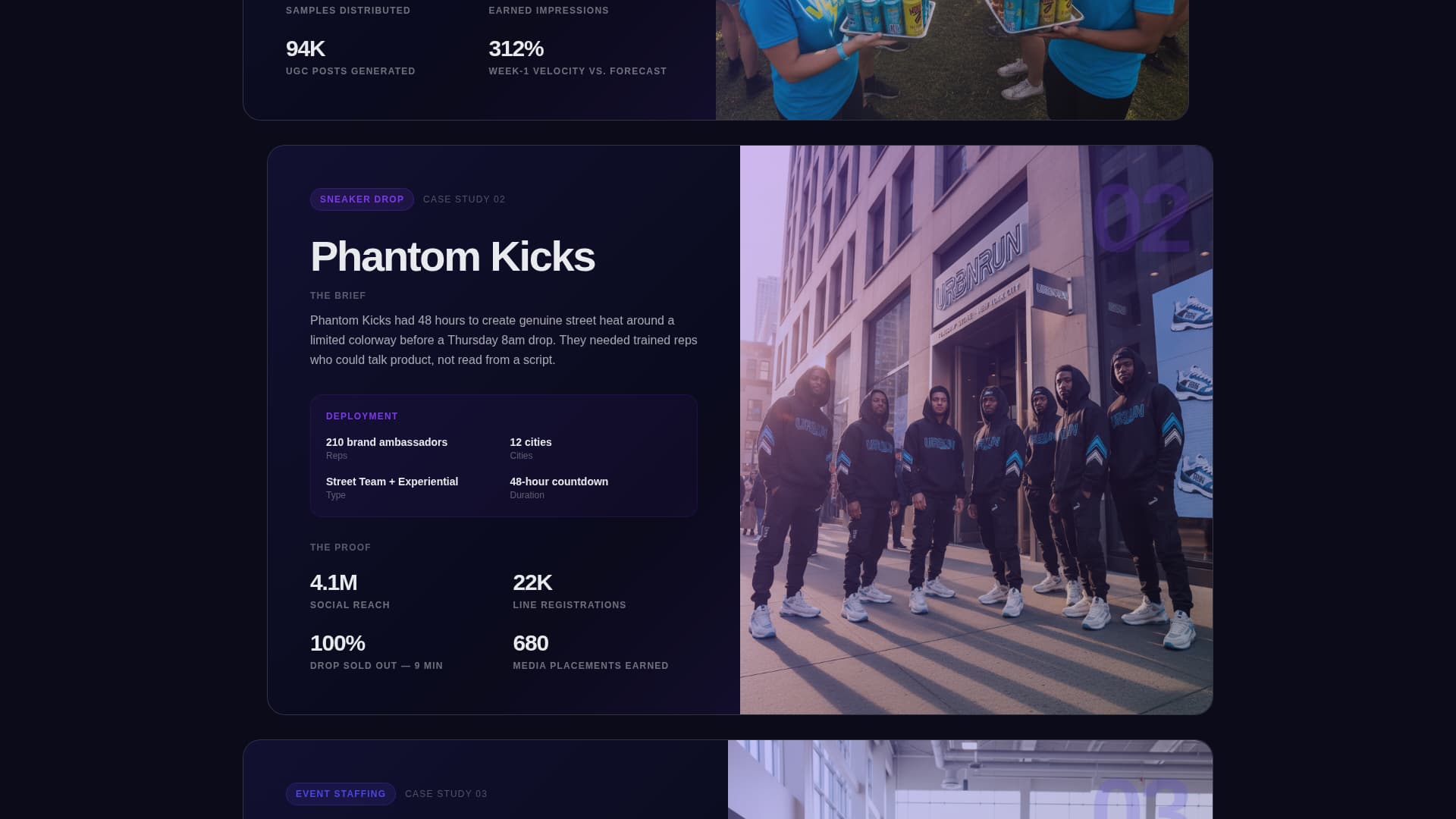 Events Agency Landing Page Template — Street Team Campaign