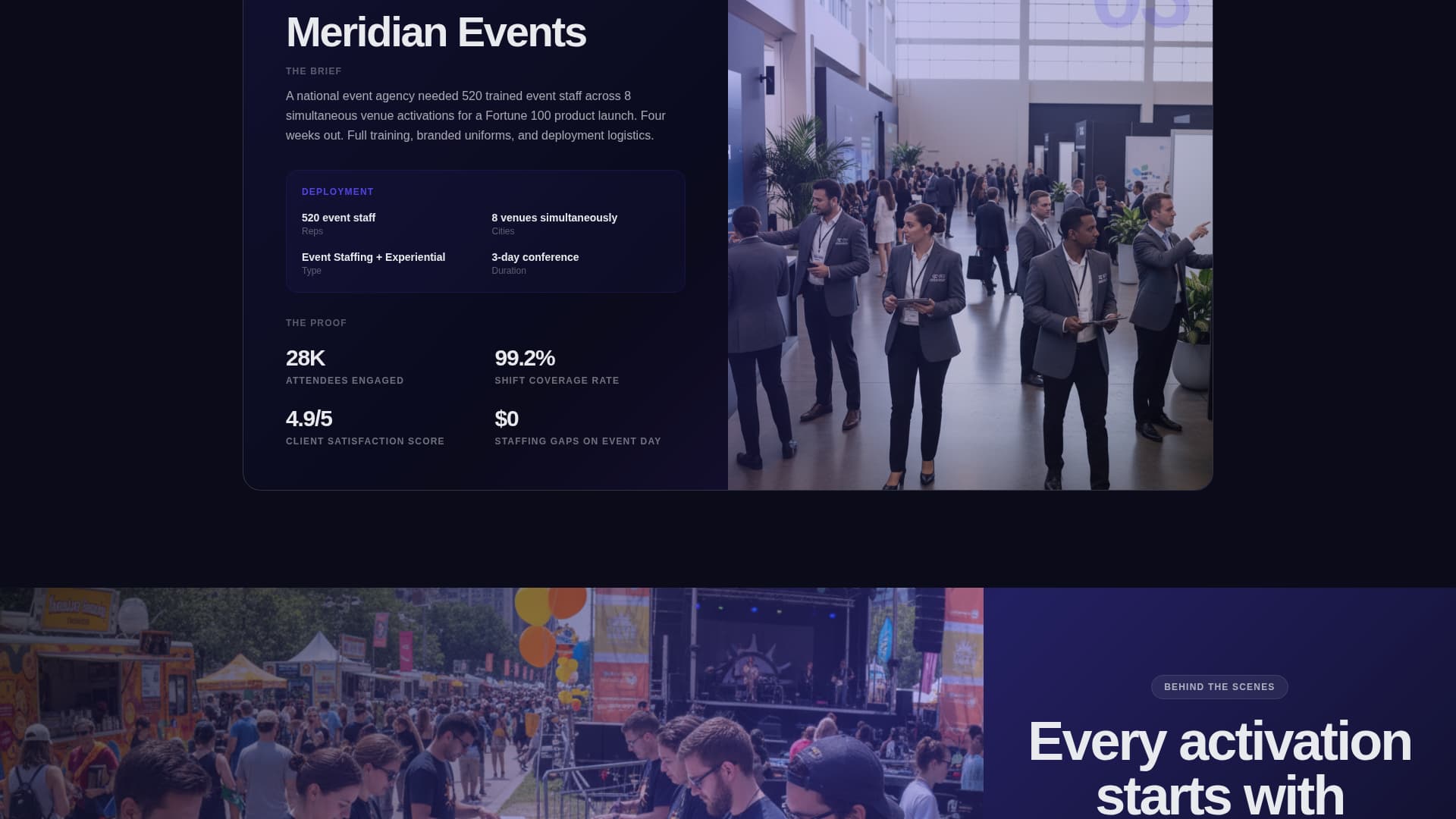 Events Agency Landing Page Template — Street Team Campaign