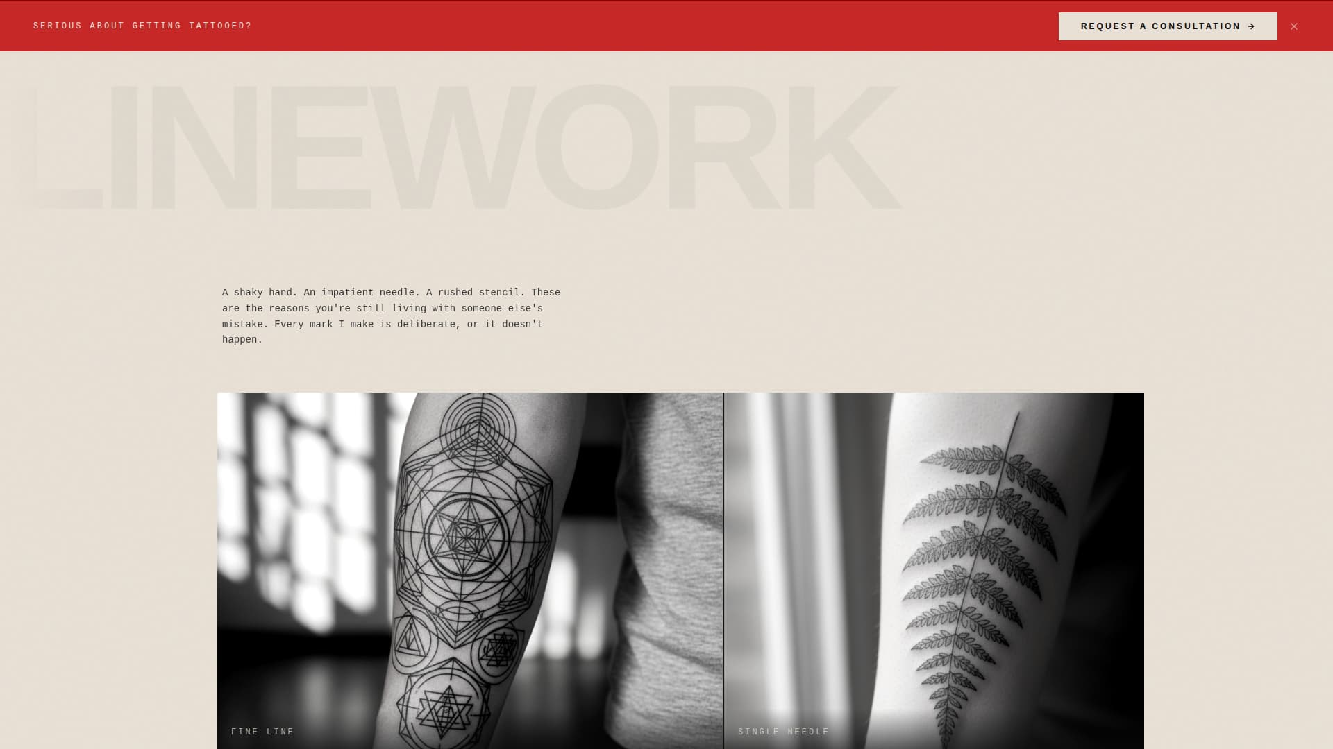 Needle - Bold Tattooartist Landing Page Template