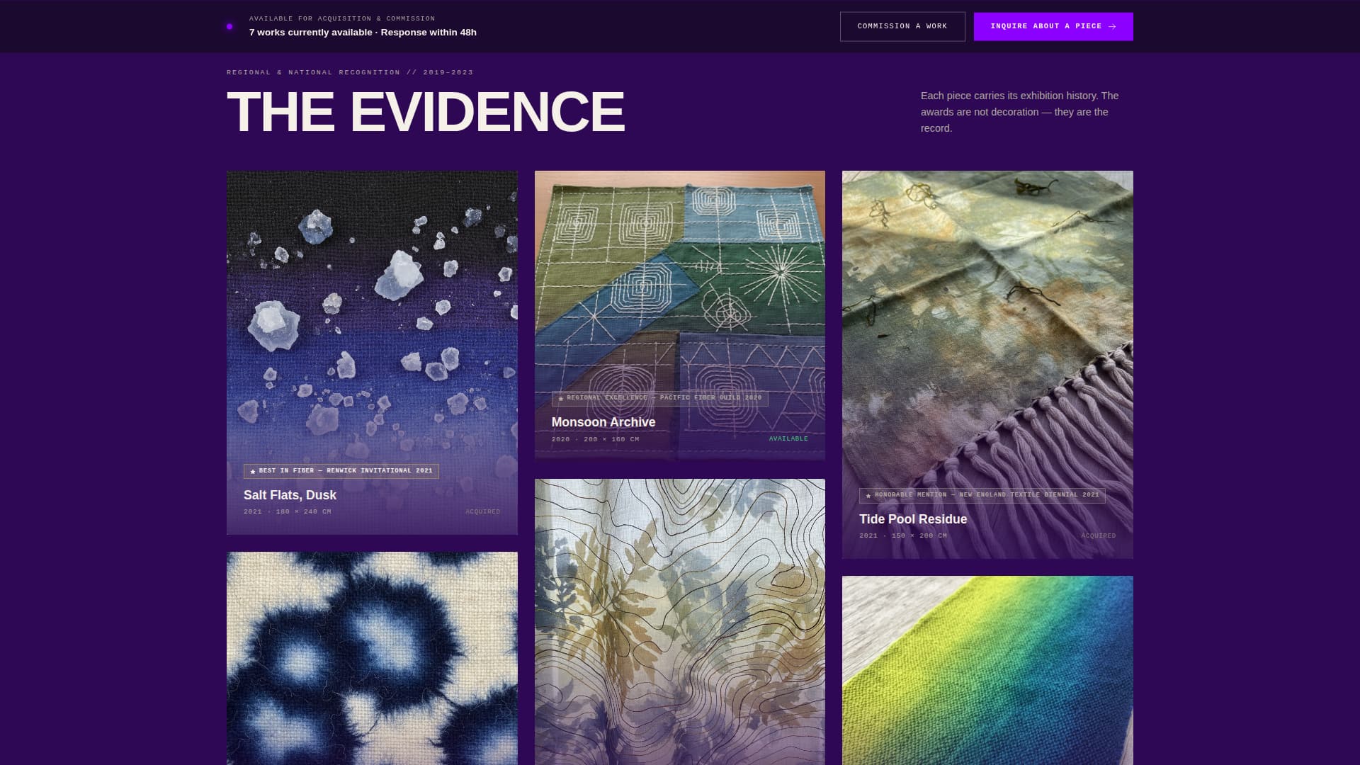 Loom - Awardwinning Textileartist Landing Page Template