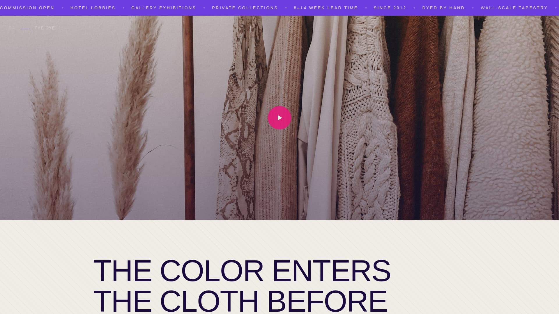 Loom - Immersive Textileartist Landing Page Template