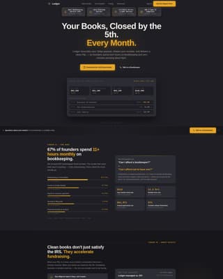 Cloud Bookkeeping Service for Founders & Small Business Website Template