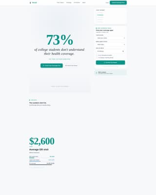 College Student Insurance Cost Calculator Website Template