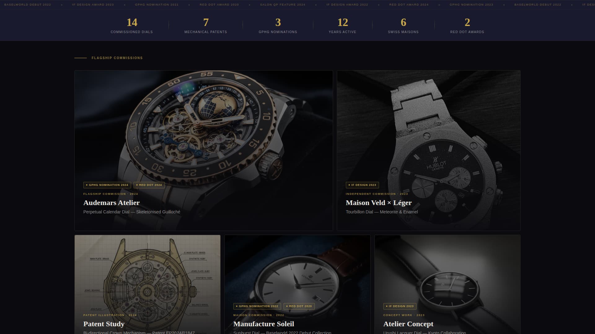 Horology - Prestigious Watchdesigner Landing Page Template