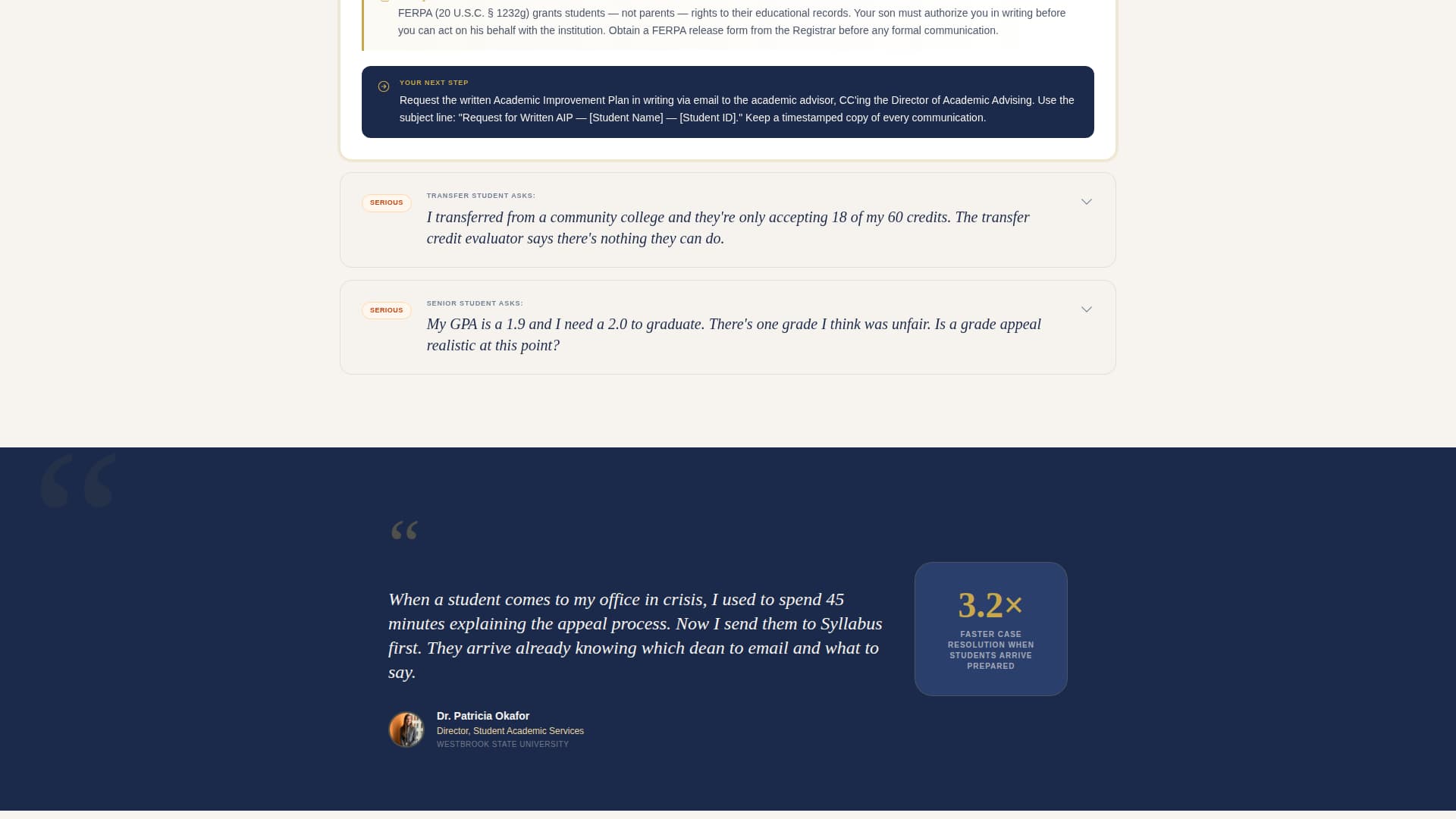 Academic Coaching FAQ Website Template