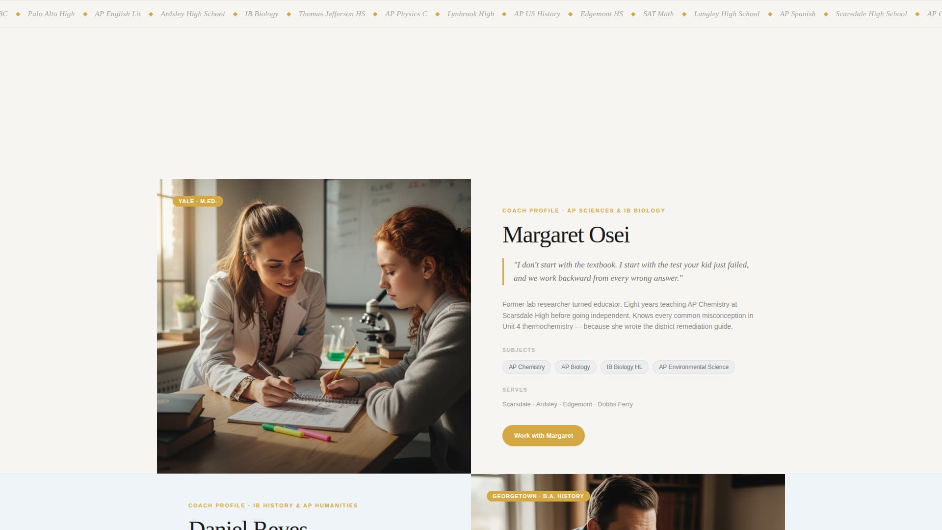Academic Coaching Booking Website Template