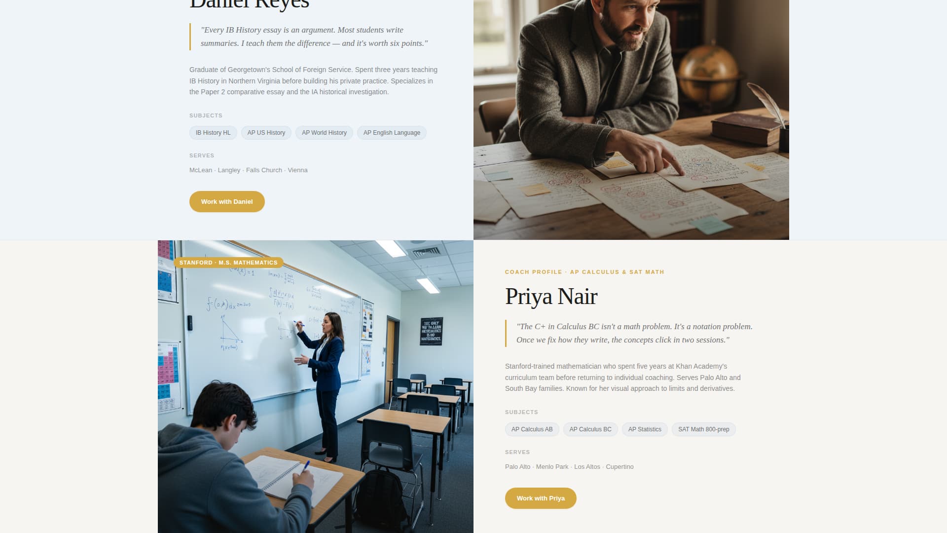Academic Coaching Booking Website Template