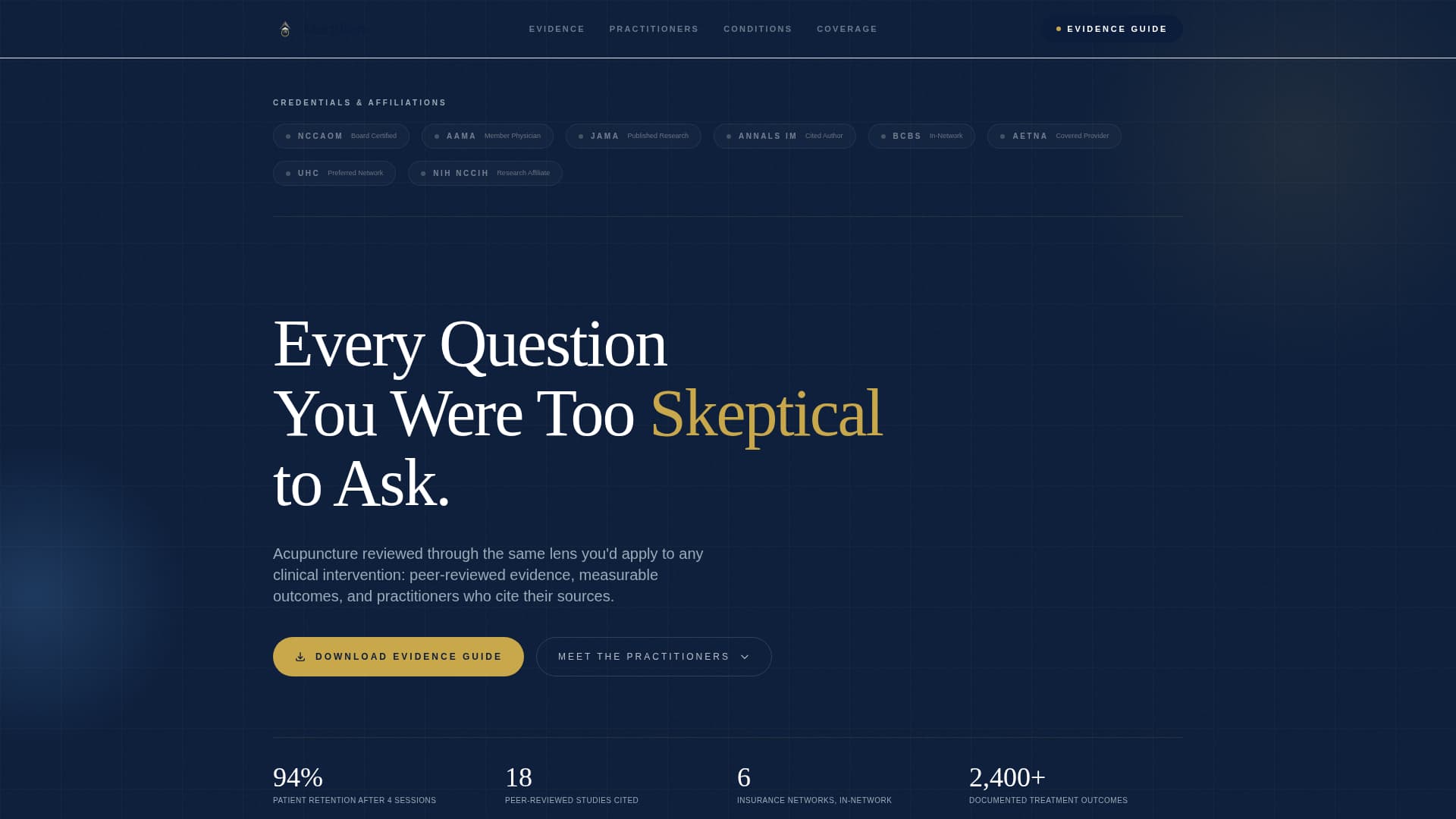 Meridian - Authoritative Acupuncturist Landing Page Template