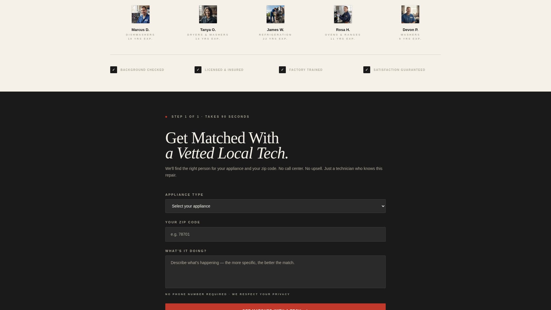 Appliance Repair Marketing Professional Website Template