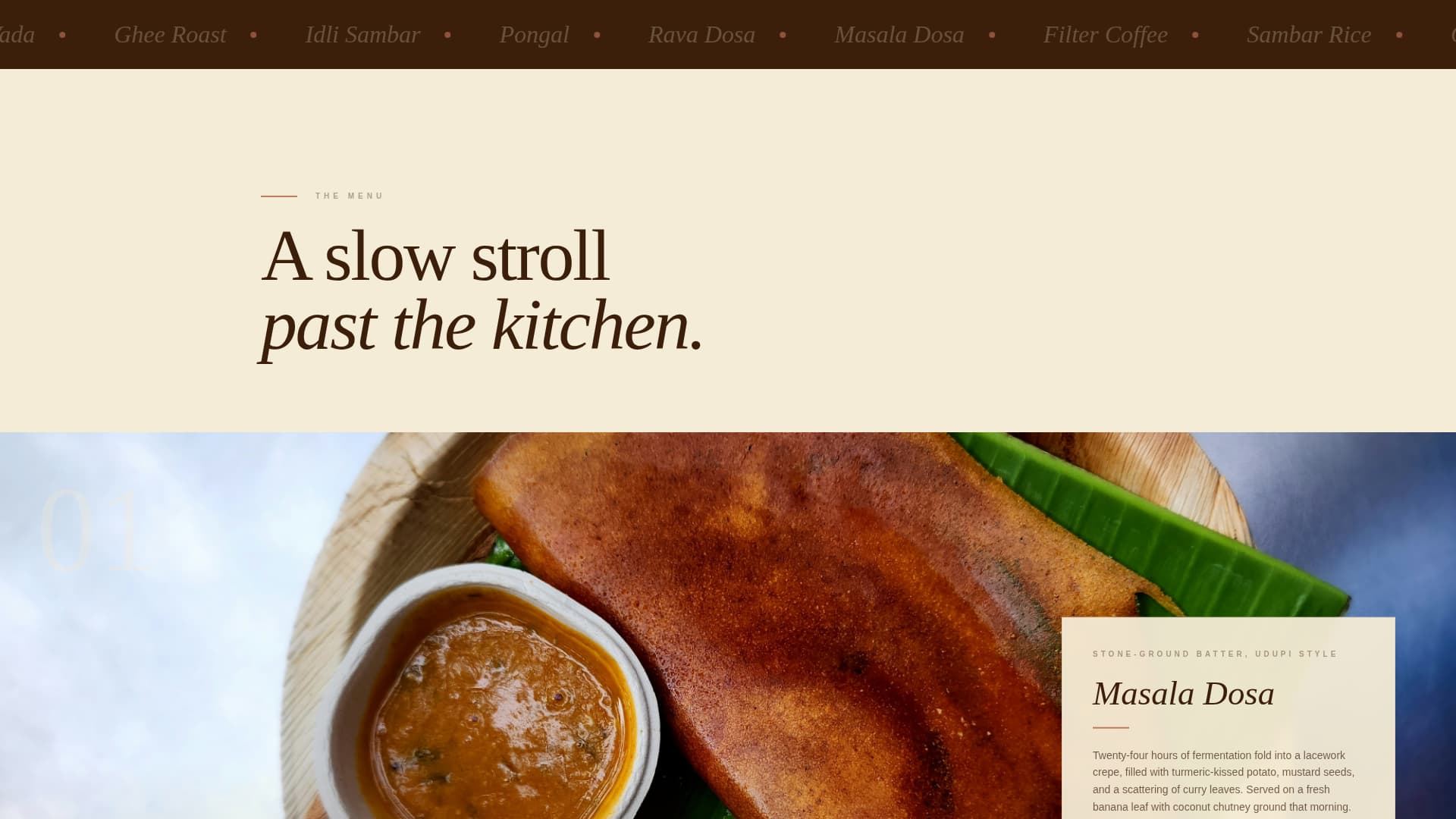 Tawa - Authentic Southindian Landing Page Template