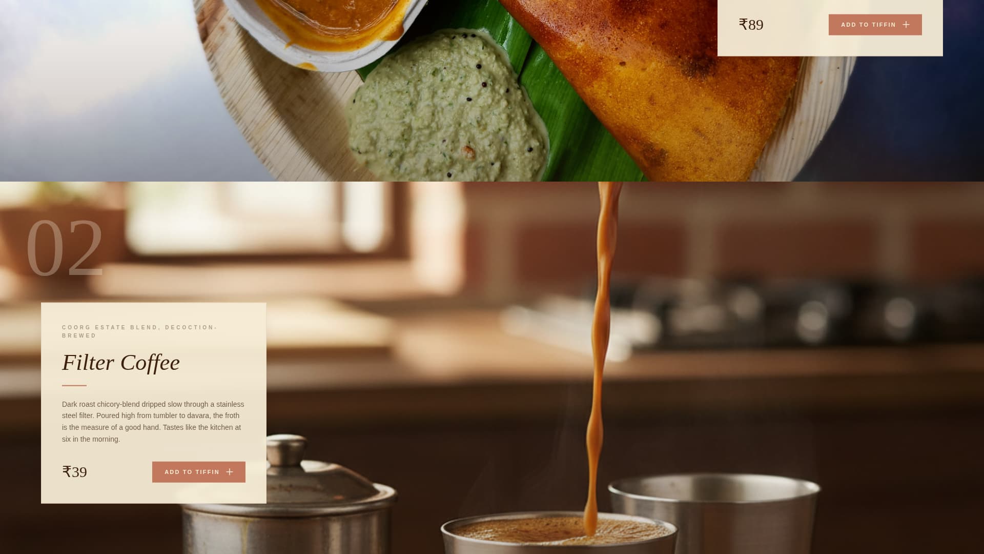 Tawa - Authentic Southindian Landing Page Template