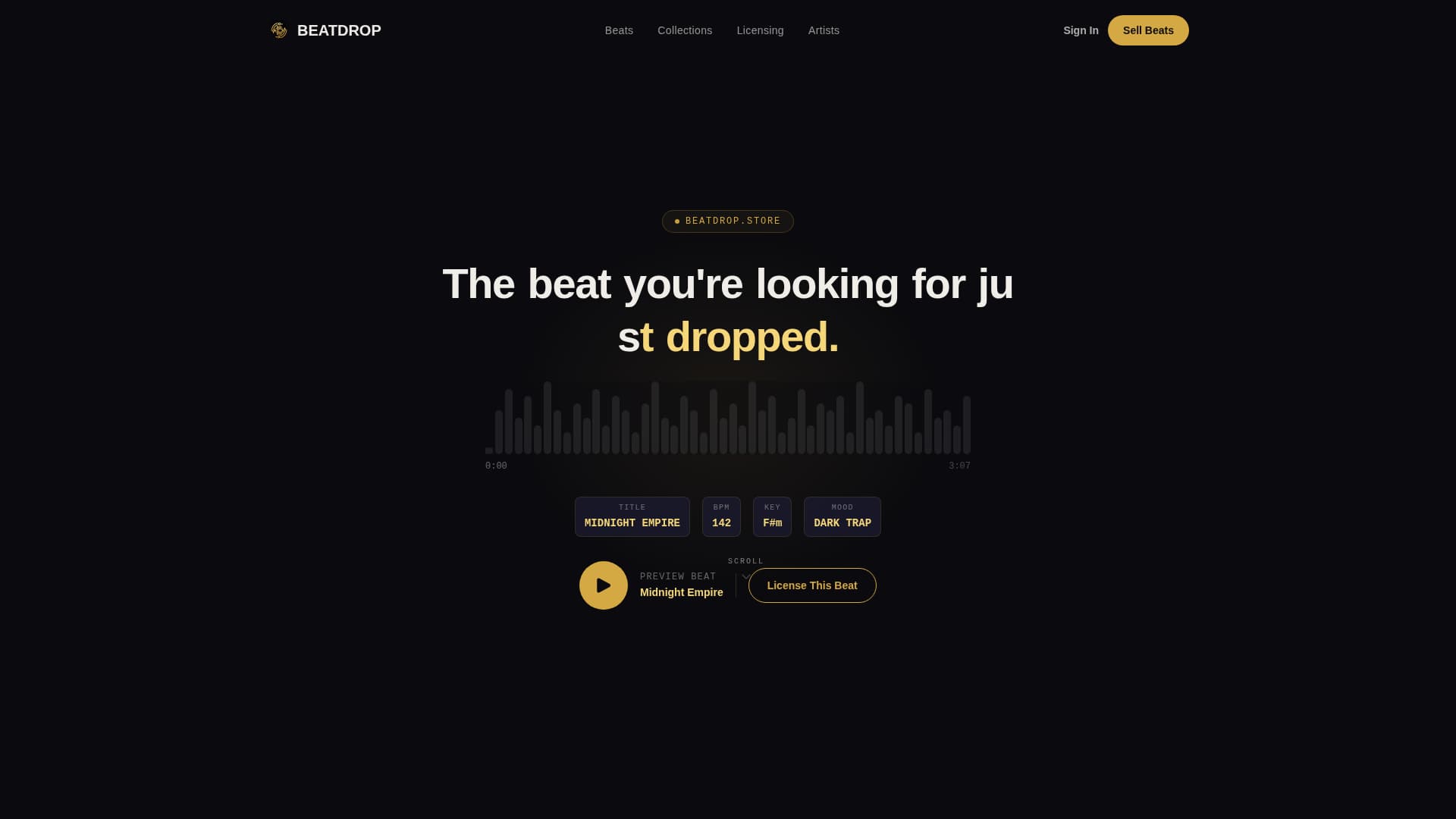 Beatdrop - Electrifying Beatstore Landing Page Template