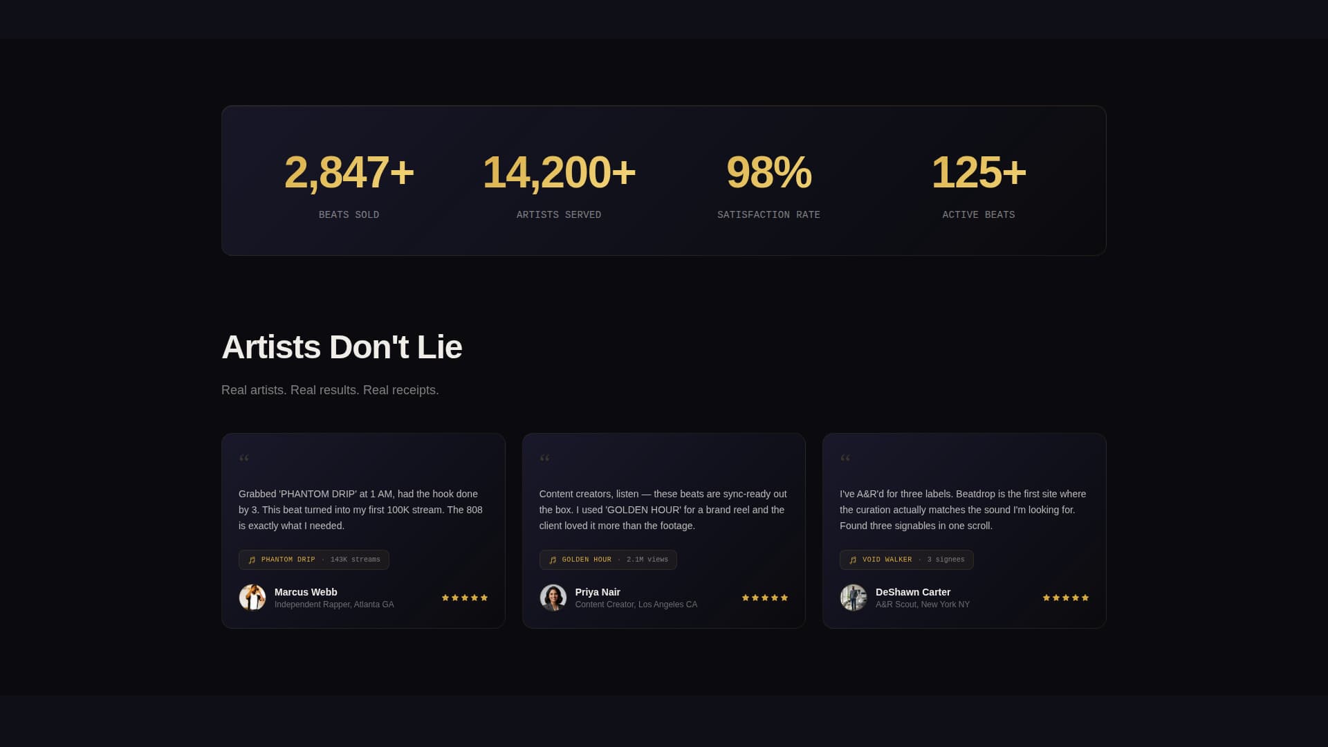 Beatdrop - Electrifying Beatstore Landing Page Template