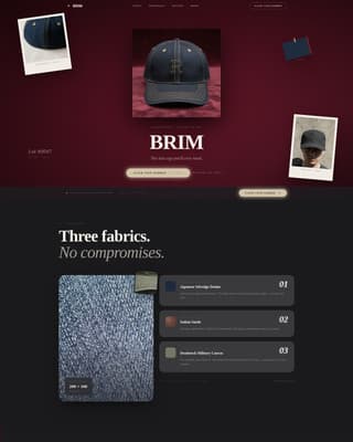 Brim - Luxe Headwear Landing Page Template