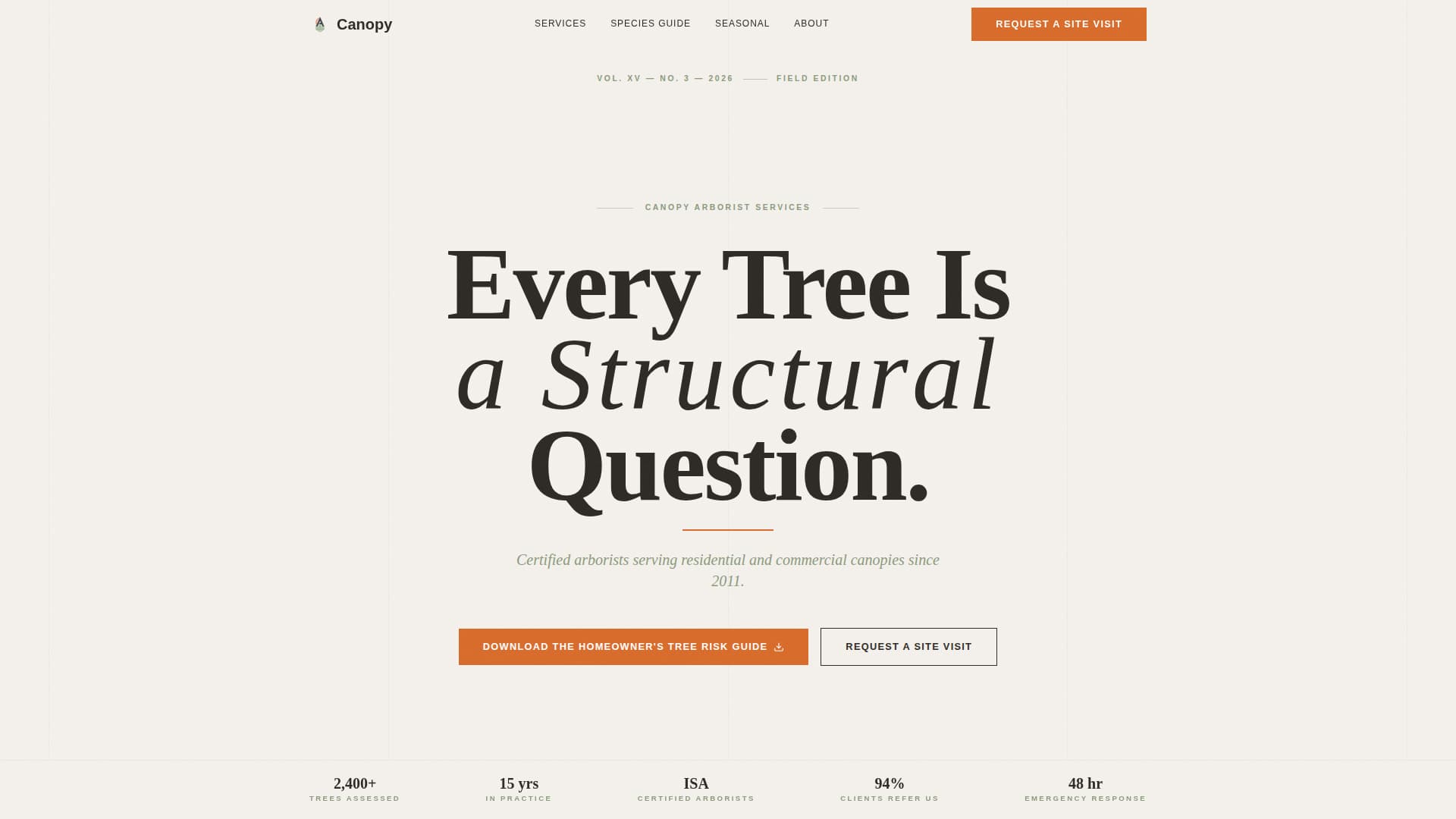 Specialist Arborist Appointment Booking Website Template