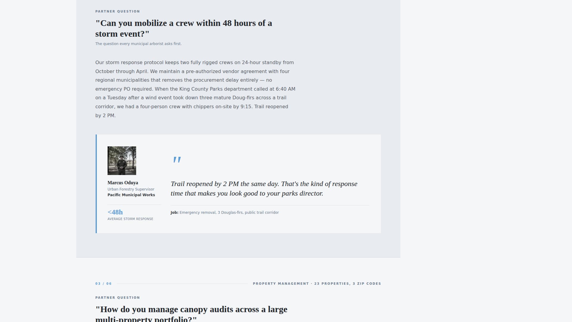 Arborist FAQ & Common Questions Website Template
