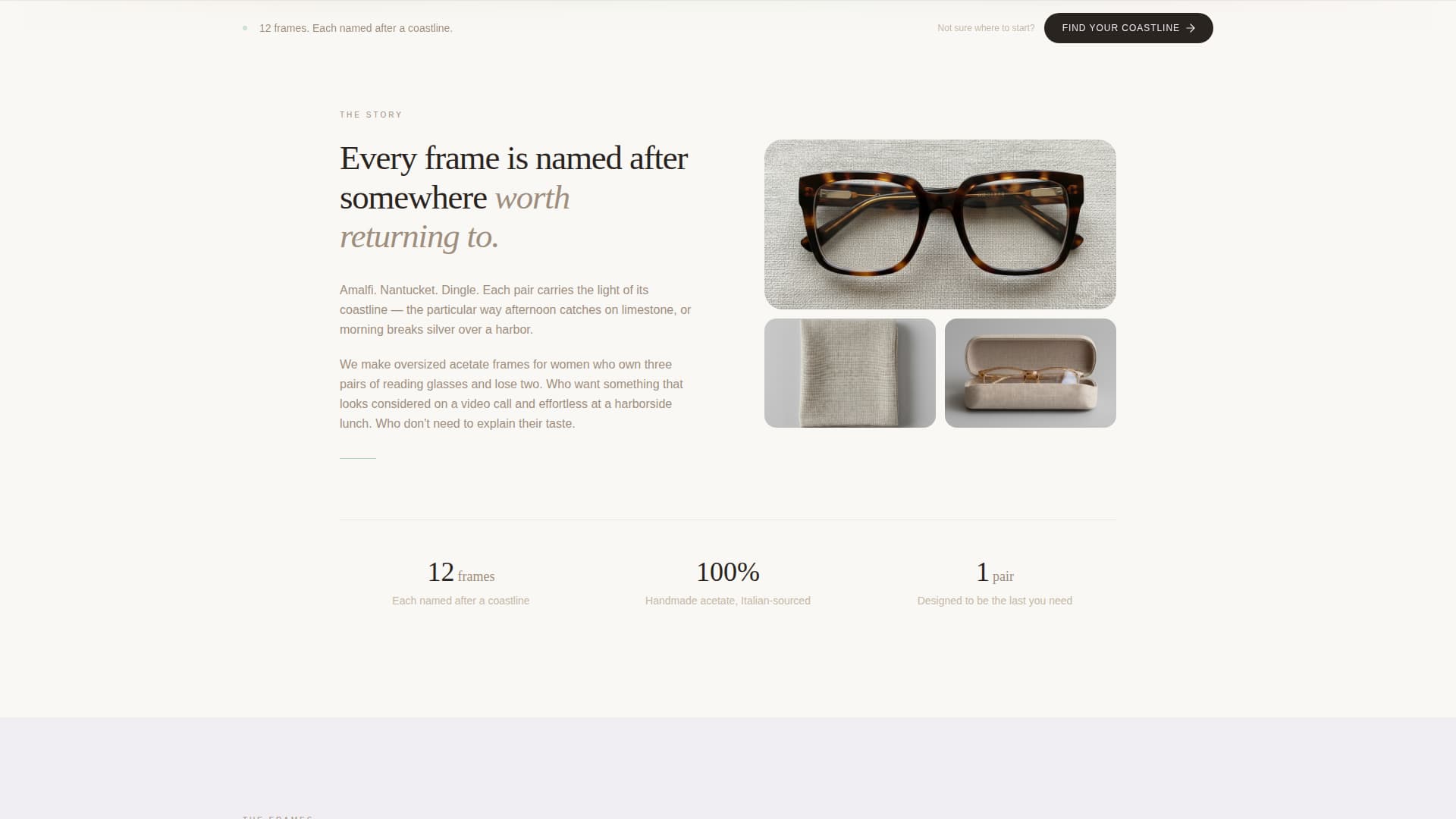Littoral - Elegant Eyewear Landing Page Template