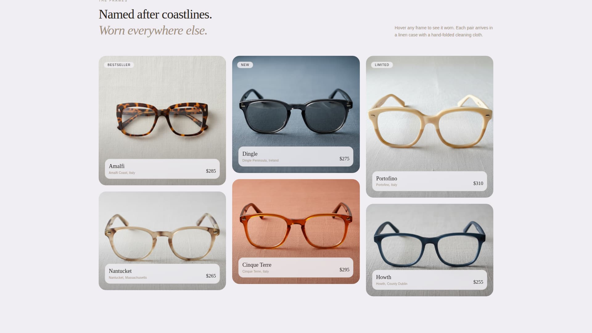 Littoral - Elegant Eyewear Landing Page Template