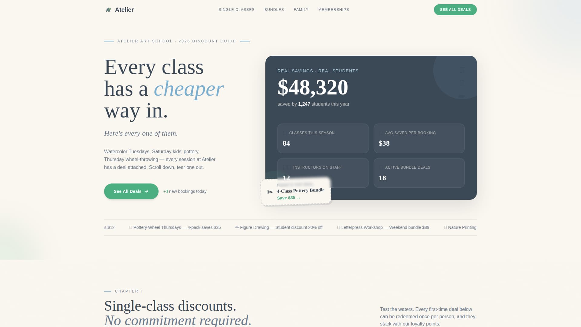 Art School Marketing Appointment Booking Website Template