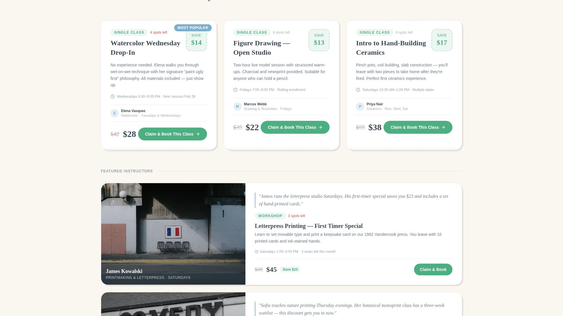 Art School Marketing Appointment Booking Website Template