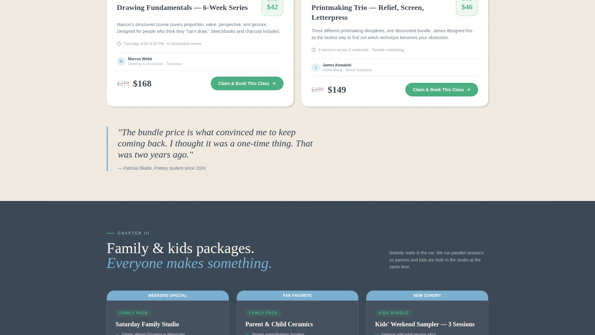 Art School Marketing Appointment Booking Website Template