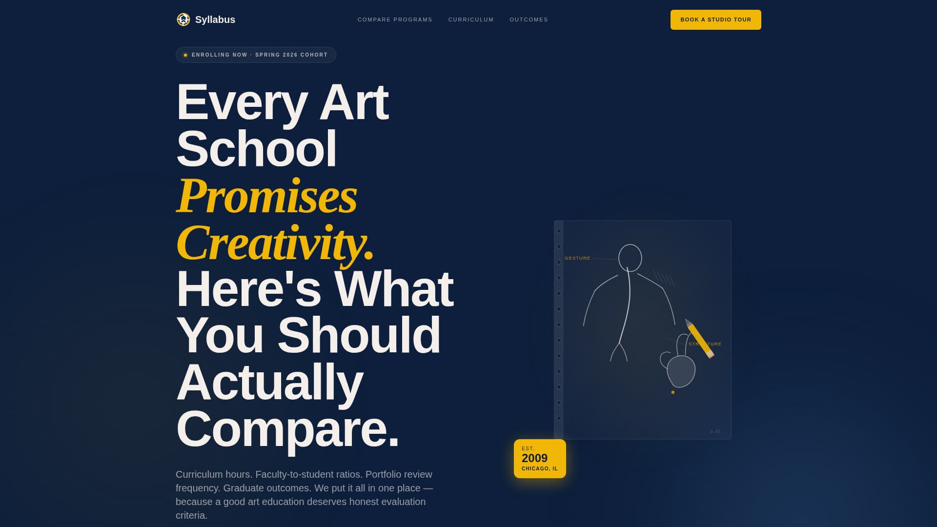 Art School Marketing Comparison Website Template